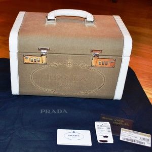 COPY - *NWT* PRADA Jaquard Logo Traincase with Croc Trim!